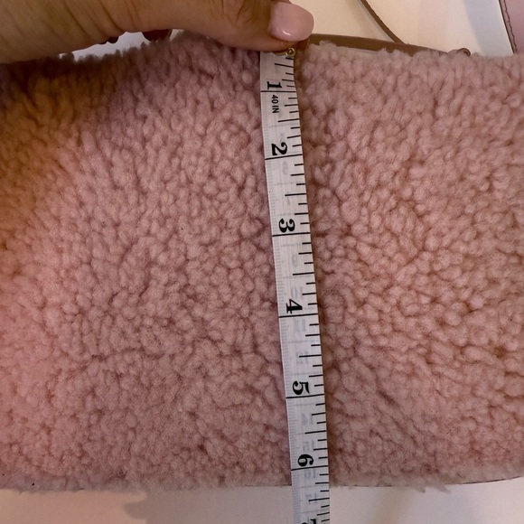 MADEWELL Blush Avalon Pink Shearling Sherpa Leather Crossbody Bag Purse - Picture 4 of 13